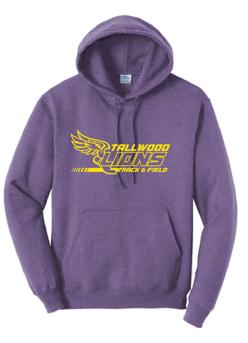 Core Fleece Pullover Hooded Sweatshirt  / Purple / Tallwood High School Track & Field