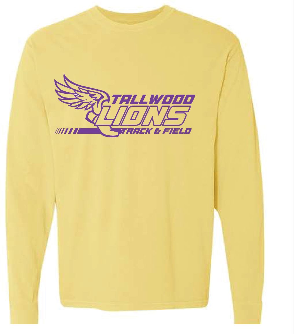 Heavyweight Ring Spun Long Sleeve Tee / Butter / Tallwood High School Track & Field