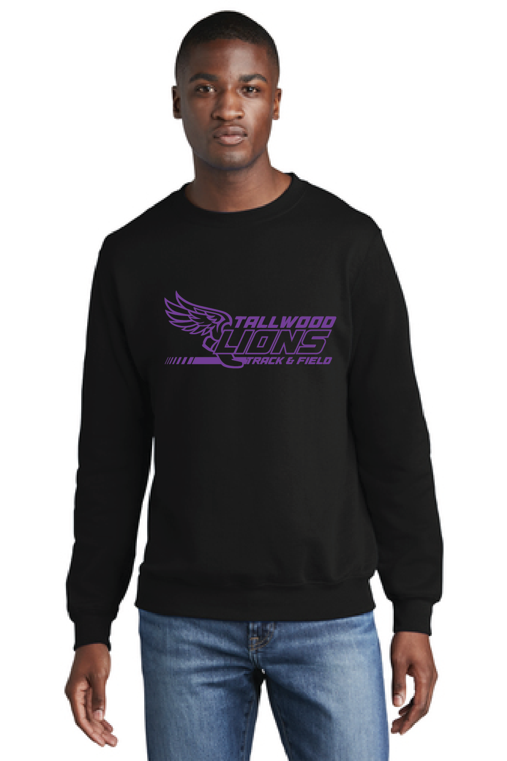 Core Fleece Crewneck Sweatshirt / Black / Tallwood High School Track & Field