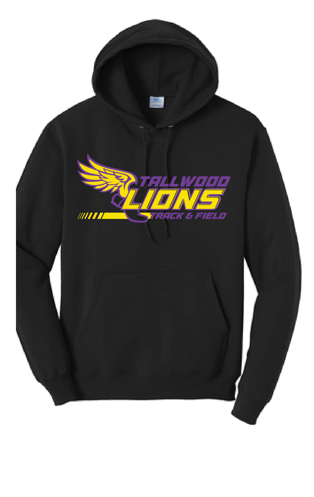 Core Fleece Pullover Hooded Sweatshirt / Black / Tallwood High School Track & Field