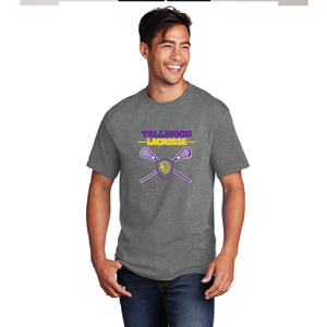 Core Cotton Short Sleeve T-shirt / Dark Heather Grey / Tallwood High School Lacrosse