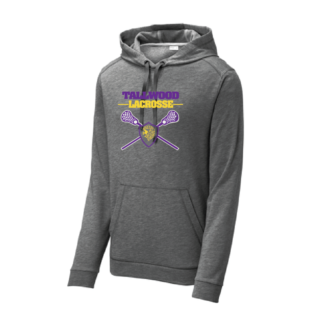 Tri-Blend Performance Fleece Hooded Sweatshirt / Dark Heather Grey / Tallwood High School Lacrosse