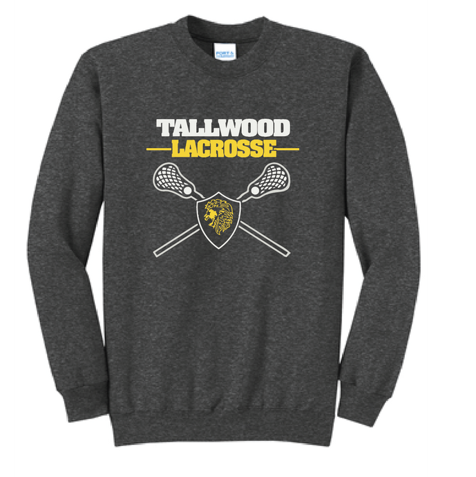Fleece Crewneck Sweatshirt / Charcoal Heather / Tallwood High School Lacrosse