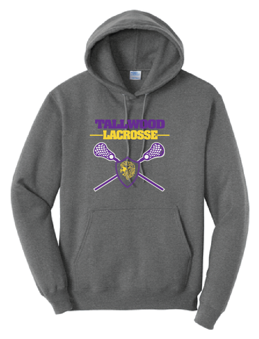 Fleece Hooded Sweatshirt / Charcoal Heather / Tallwood High School Lacrosse