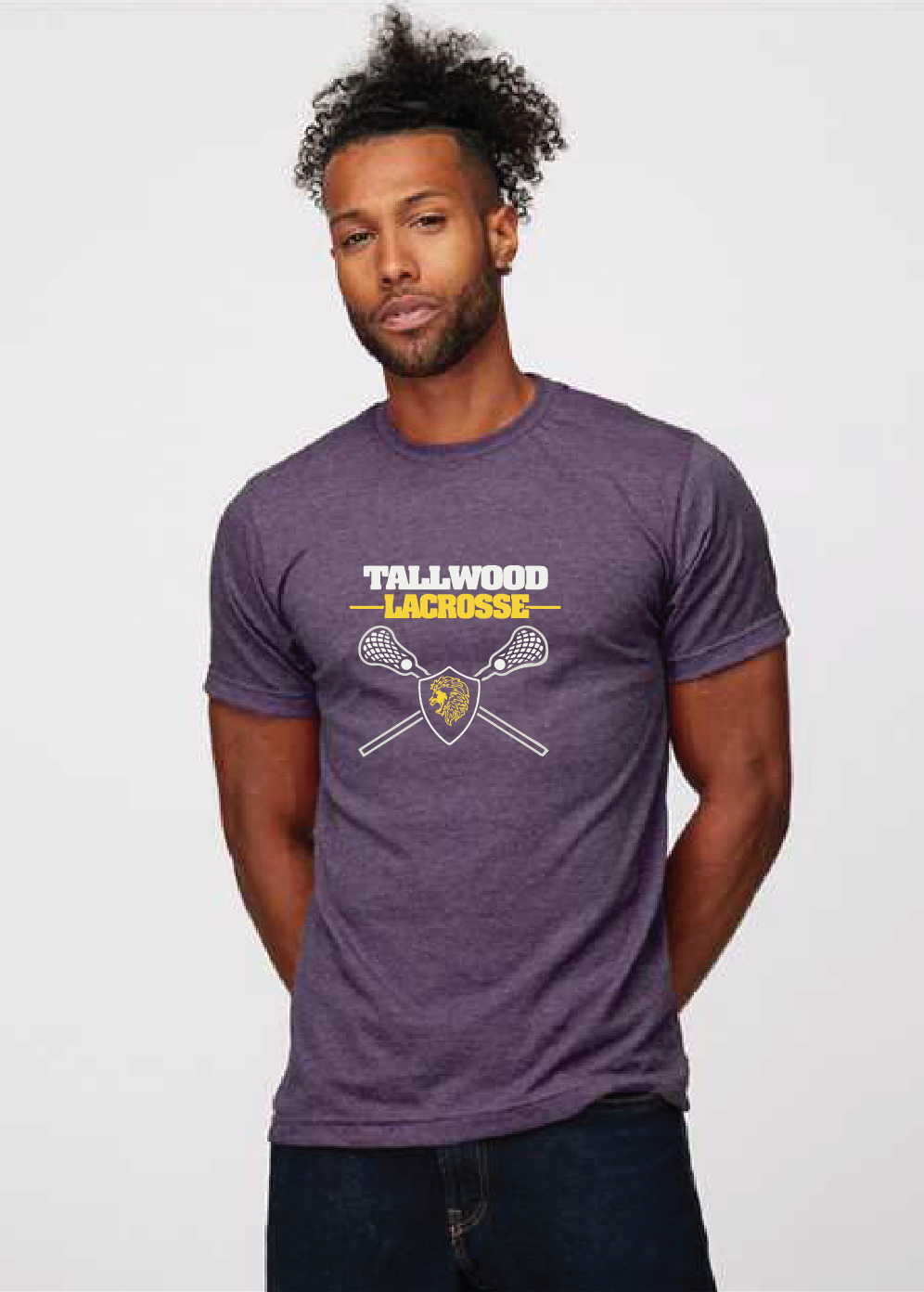 Unisex Poly-Rich T-Shirt  / Heather Purple / Tallwood High School Lacrosse