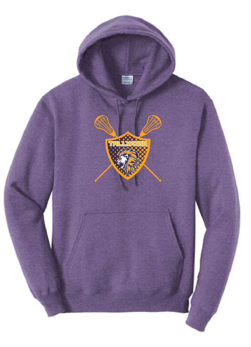 Fleece Hooded Sweatshirt / Heather Purple / Tallwood High School Lacrosse