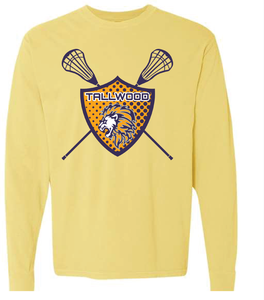 Long Sleeve Heavy Cotton Short Sleeve T-shirt / Butter / Tallwood High School Lacrosse