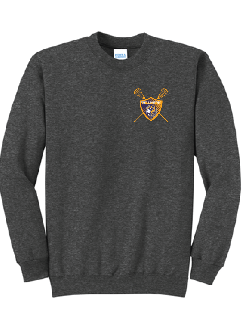 Fleece Crewneck Sweatshirt / Charcoal Heather / Tallwood High School Lacrosse
