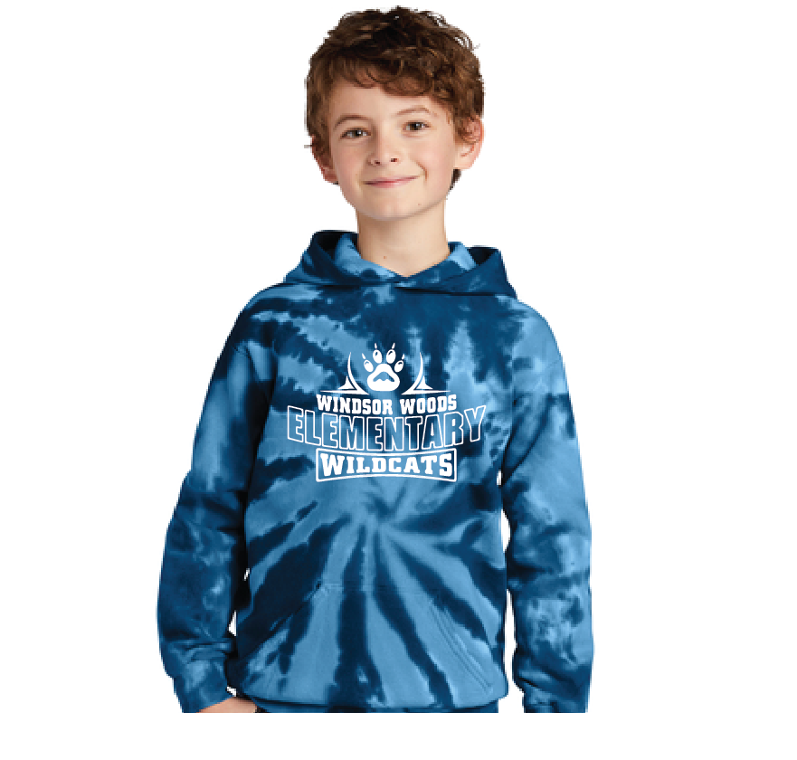 Tie-Dye Hooded Sweatshirt / Navy / Windsor Woods Elementary – Fidgety