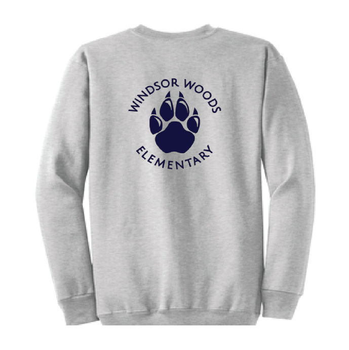 Core Fleece Crewneck Sweatshirt (Youth & Adult) / Ash / Windsor Woods Elementary